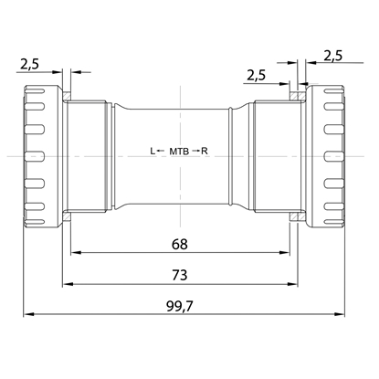 ΑΞΟΝΑΣ ΜΕΣΑΙΑΣ ΤΡΙΒΗΣ HOLLOW 38/73mm