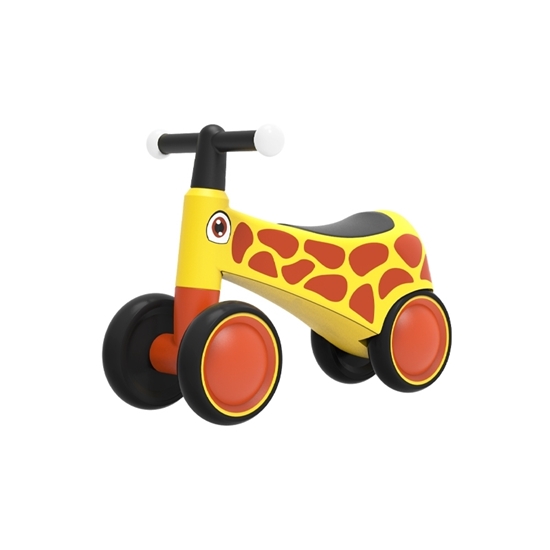 Kicknroll παιδικό τετράτροχο balance bike κίτρινο με τροχούς EVA Ø150mm και μαλακή σέλα – 12–60 μηνών