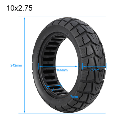 Ελαστικό solid 10x2.75-6.5/B54 offroad honeycomb για e-scooter, χωρίς σαμπρέλα και χωρίς φούσκωμα